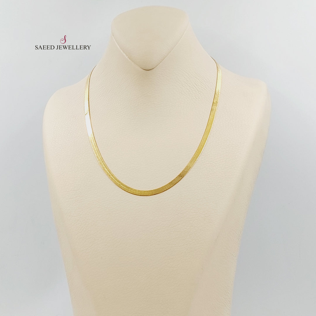 21K سنسال مبسط 4mm-مجوهرات الشيخ سعيد-Saeed Jewelry 