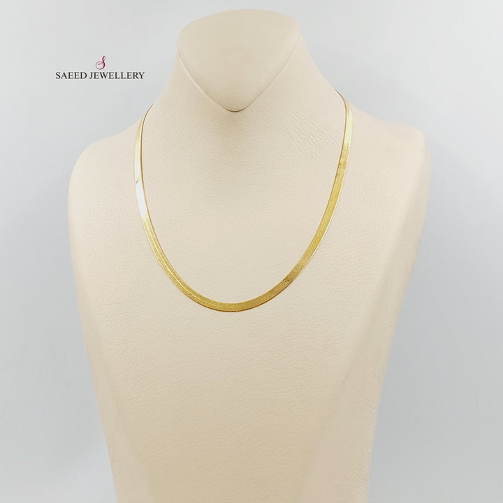 21K سنسال مبسط 4mm-مجوهرات الشيخ سعيد-Saeed Jewelry 