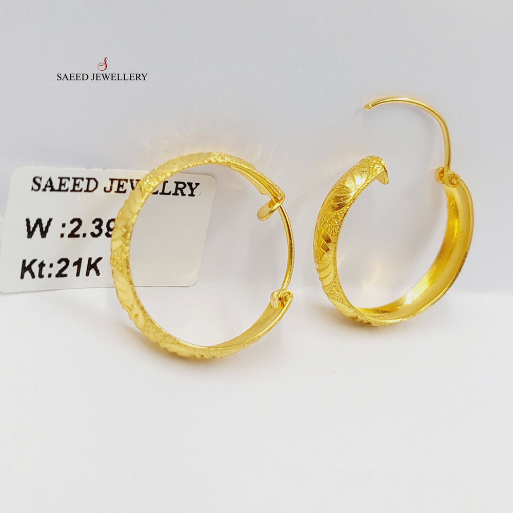 21K حلق ذبلة-مجوهرات الشيخ سعيد-Saeed Jewelry 