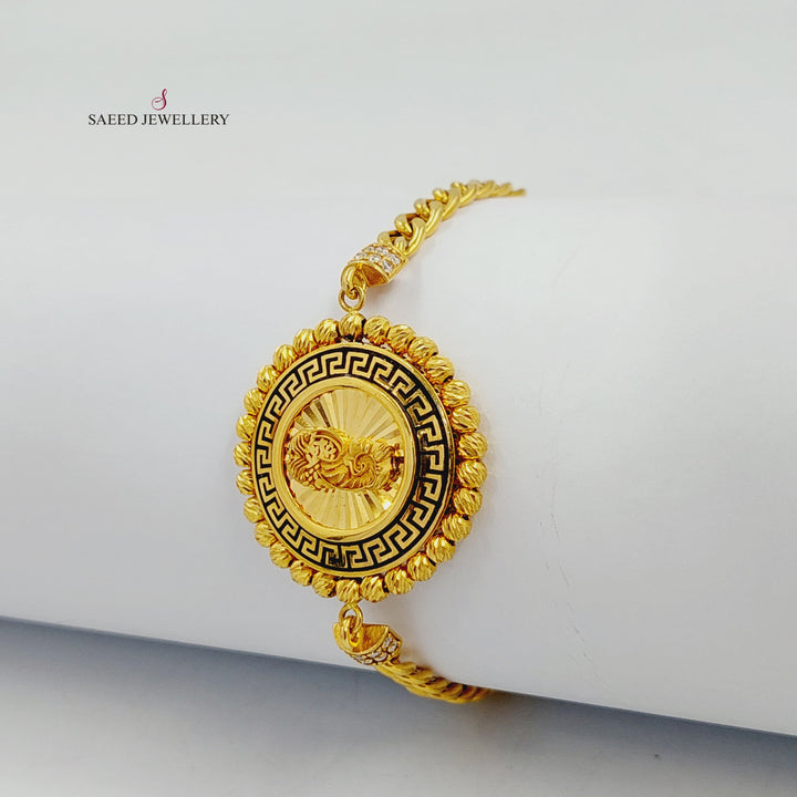 21K اسوارة اونصه مينا مرصع-مجوهرات الشيخ سعيد-Saeed Jewelry 