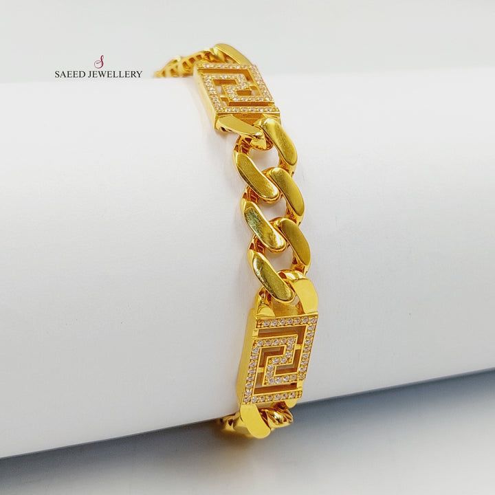 21K اسوارة جنزير مرصع-مجوهرات الشيخ سعيد-Saeed Jewelry 