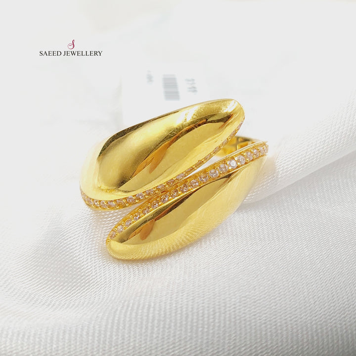 21K خاتم دمعة مرصع-مجوهرات الشيخ سعيد-Saeed Jewelry 