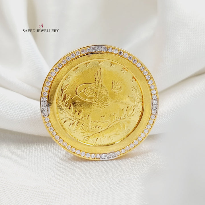 21K خاتم رشادي مرصع-مجوهرات الشيخ سعيد-Saeed Jewelry 