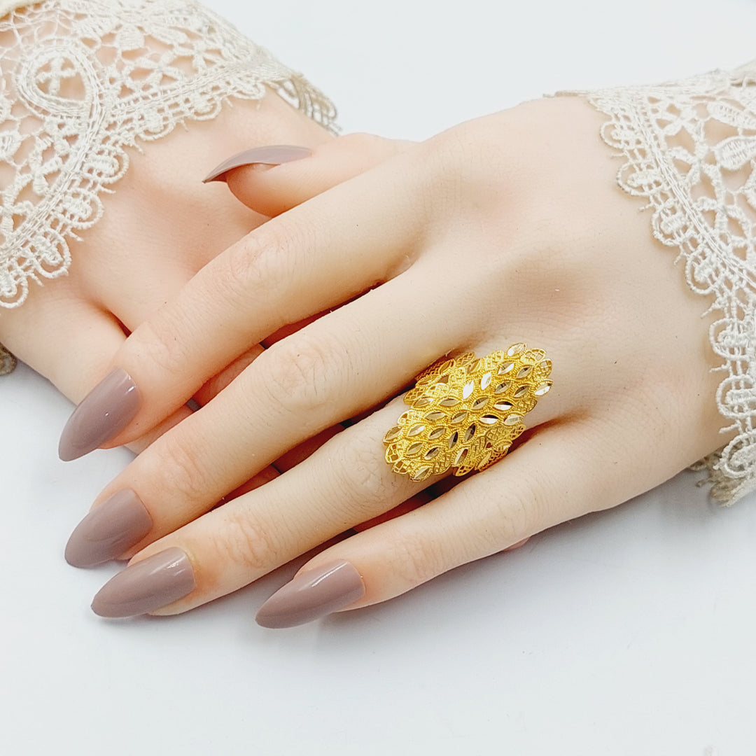 21K خاتم ورق الشجر-مجوهرات الشيخ سعيد-Saeed Jewelry 