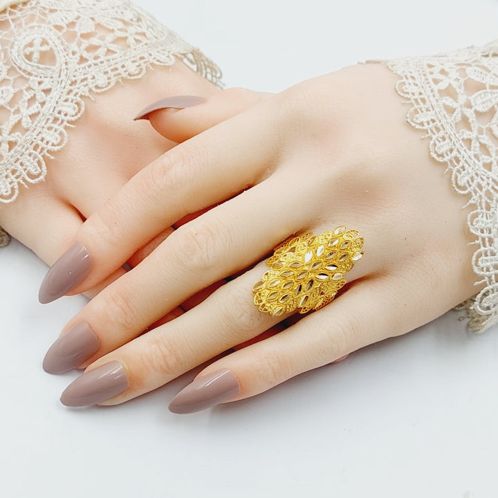 21K خاتم ورق الشجر-مجوهرات الشيخ سعيد-Saeed Jewelry 