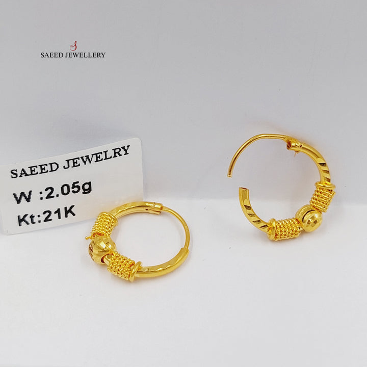 21K حلق ذبلة-مجوهرات الشيخ سعيد-Saeed Jewelry 