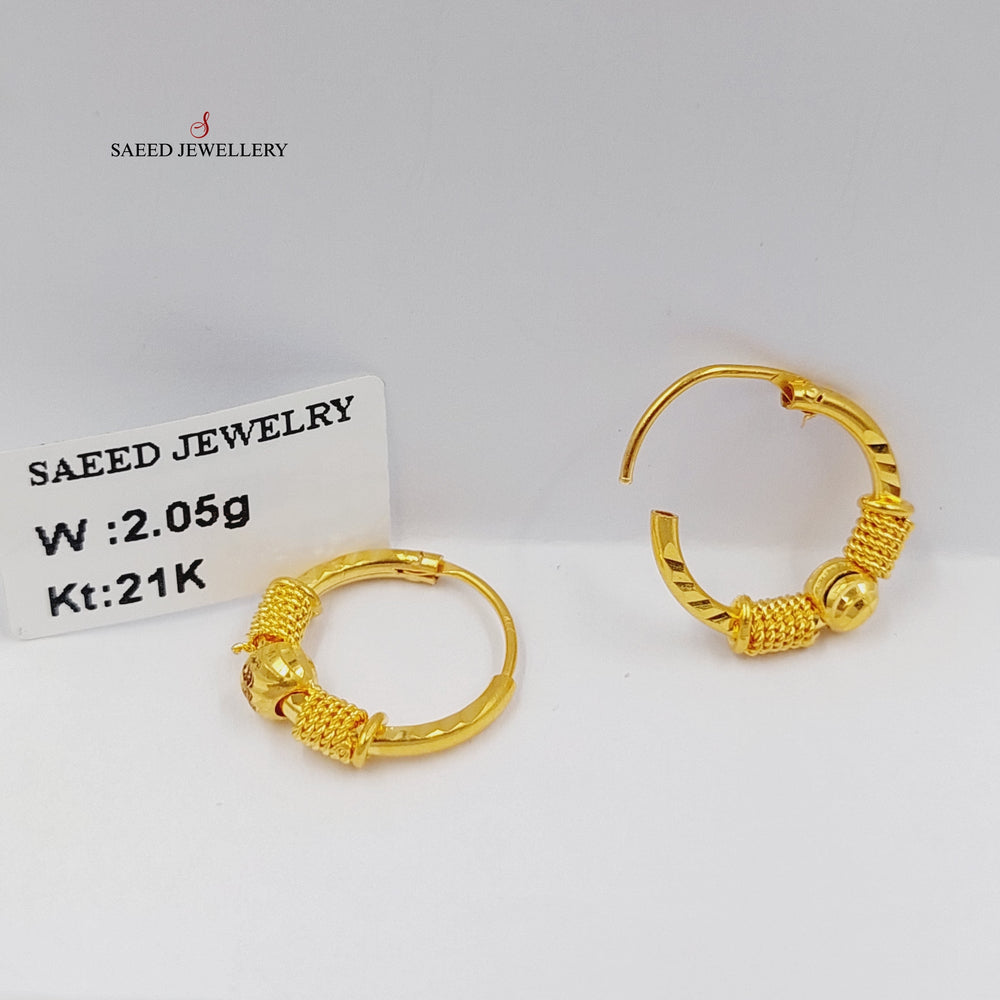 21K حلق ذبلة-مجوهرات الشيخ سعيد-Saeed Jewelry 