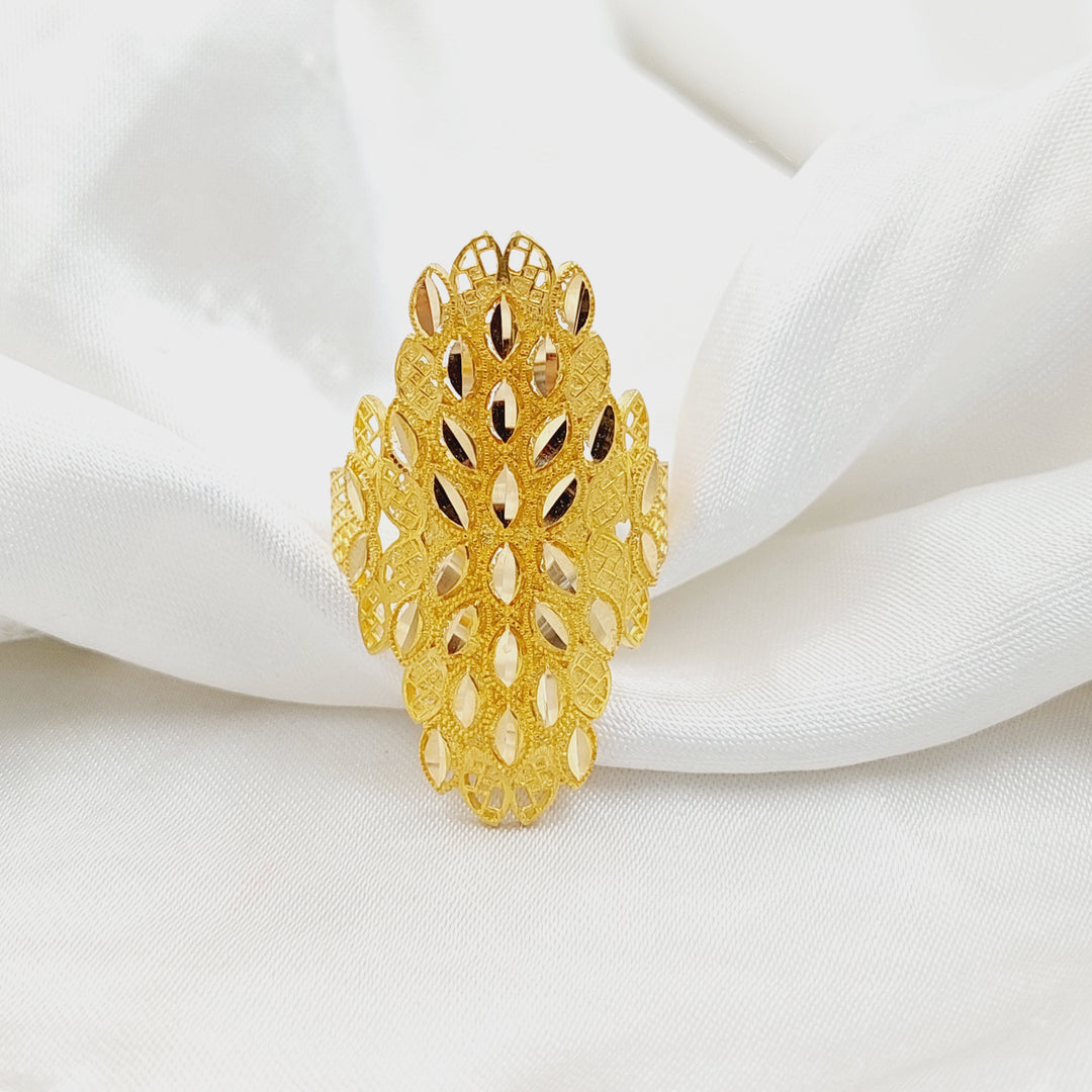 21K خاتم ورق الشجر-مجوهرات الشيخ سعيد-Saeed Jewelry 