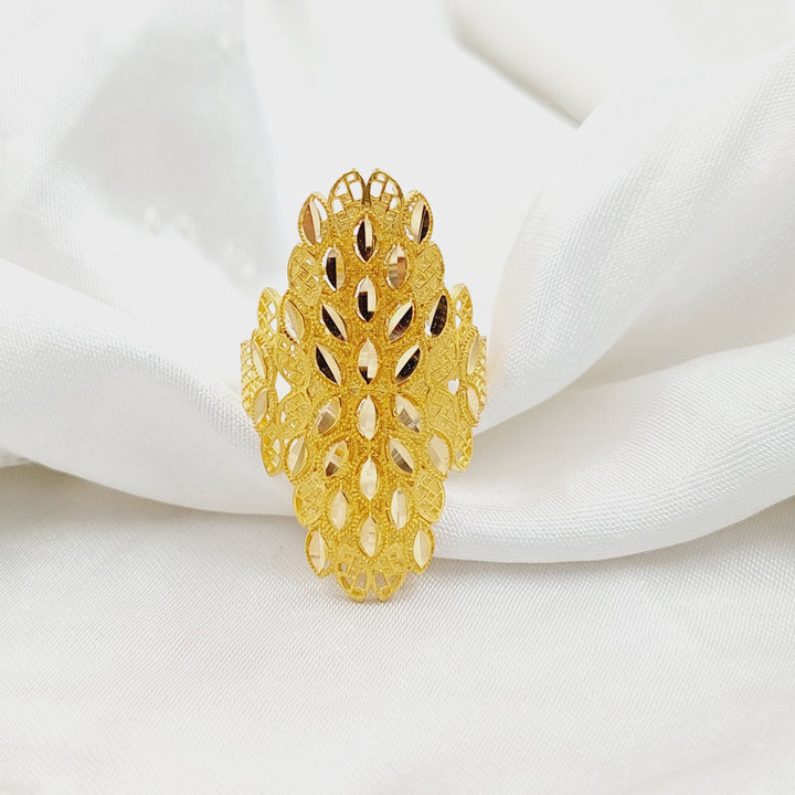 21K خاتم ورق الشجر-مجوهرات الشيخ سعيد-Saeed Jewelry 