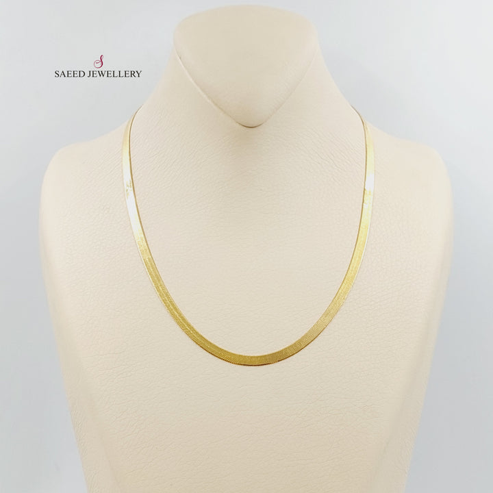 21K سنسال مبسط 4mm-مجوهرات الشيخ سعيد-Saeed Jewelry 