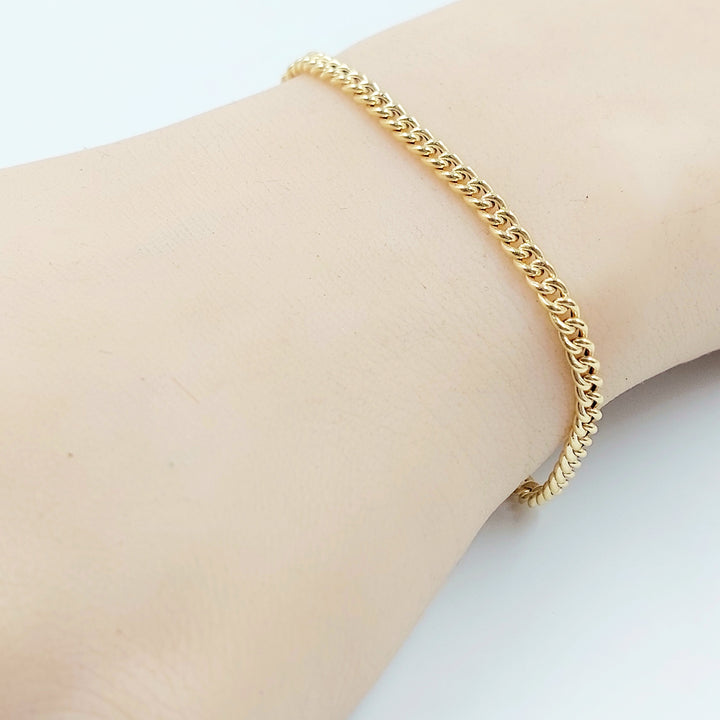 18K اسوارة جنزير مبسط-مجوهرات الشيخ سعيد-Saeed Jewelry 