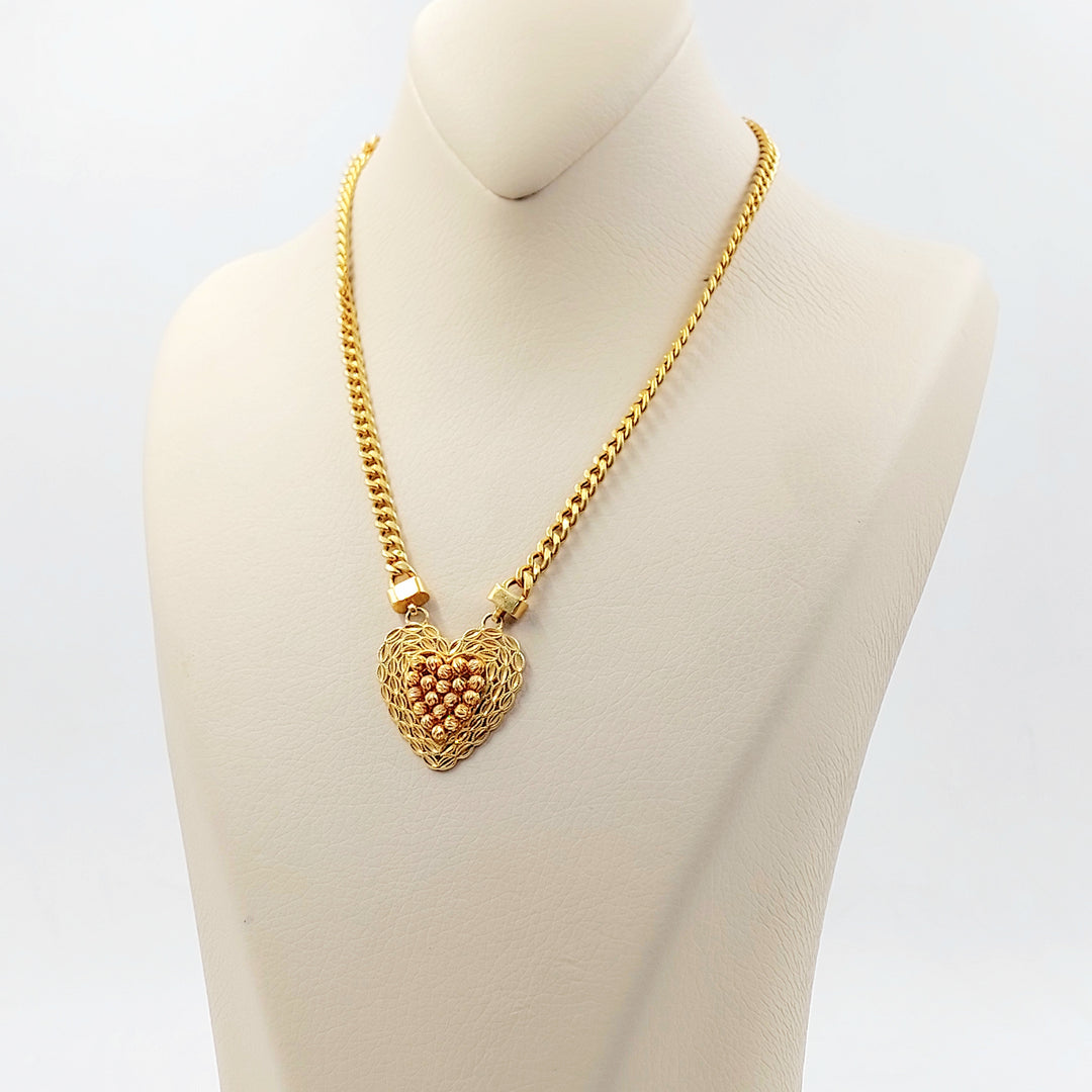 21K عقد قلب اكسترا-مجوهرات الشيخ سعيد-Saeed Jewelry 