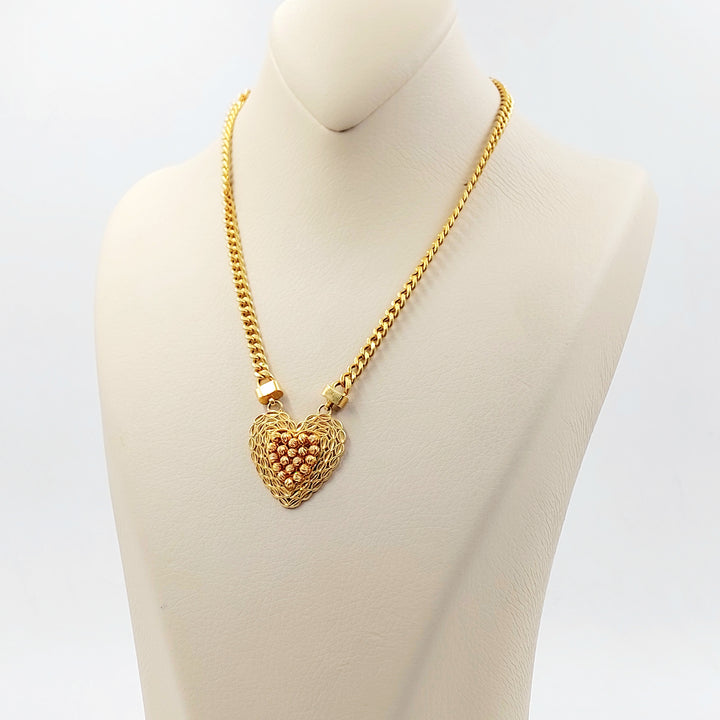 21K عقد قلب اكسترا-مجوهرات الشيخ سعيد-Saeed Jewelry 