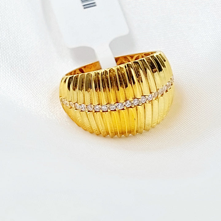 21K خاتم اكسترا مرصع-مجوهرات الشيخ سعيد-Saeed Jewelry 