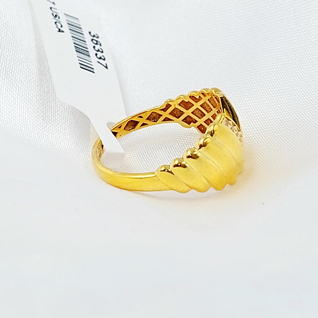 21K خاتم اكسترا مرصع-مجوهرات الشيخ سعيد-Saeed Jewelry 