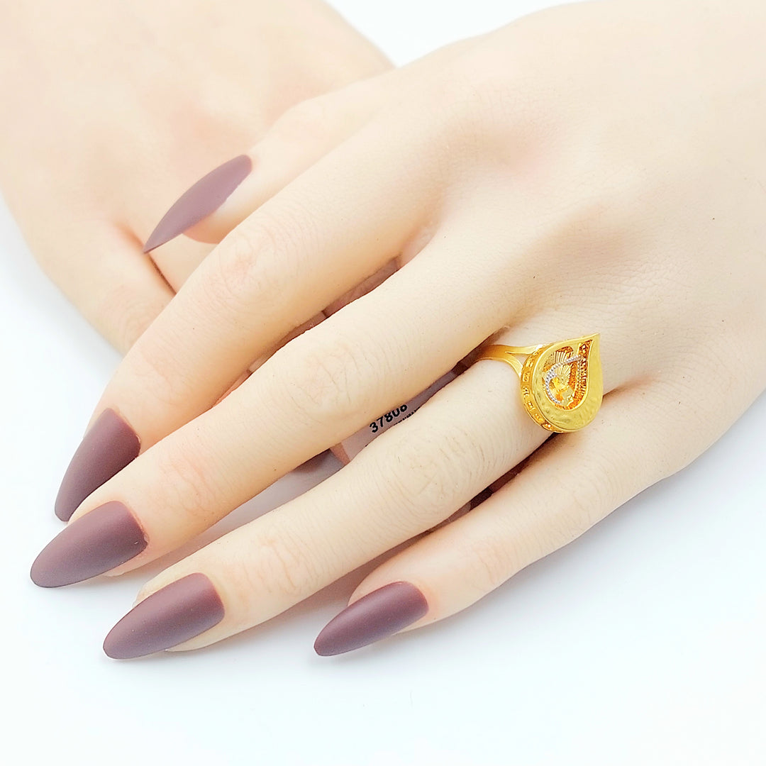 21K خاتم دمعة اكسترا-مجوهرات الشيخ سعيد-Saeed Jewelry 