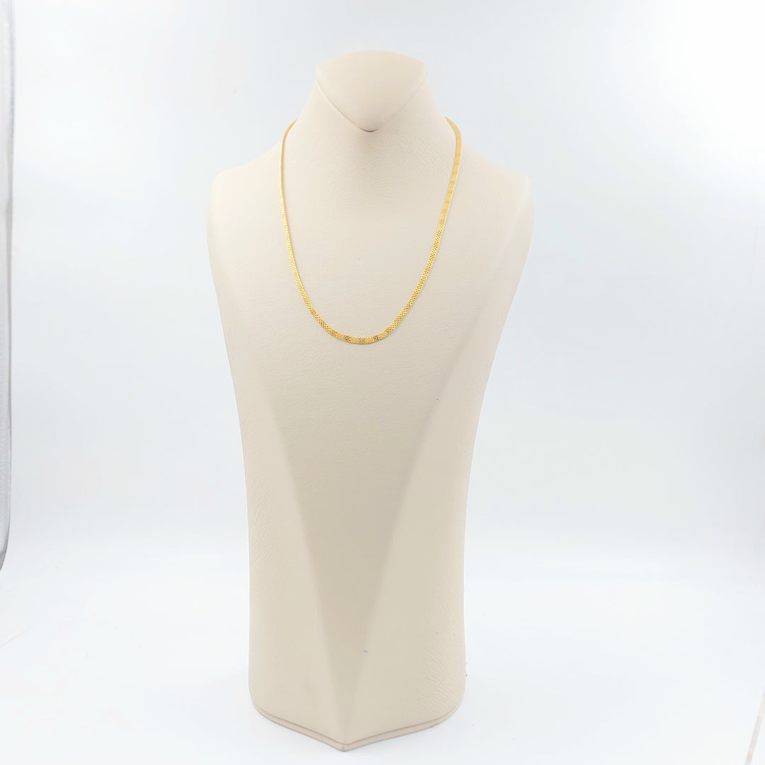 21K سنسال مبسط 3mm-مجوهرات الشيخ سعيد-Saeed Jewelry 