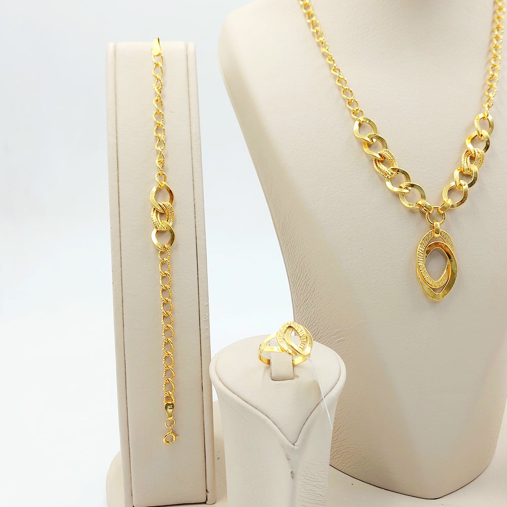 21K طقم جنزير-مجوهرات الشيخ سعيد-Saeed Jewelry 