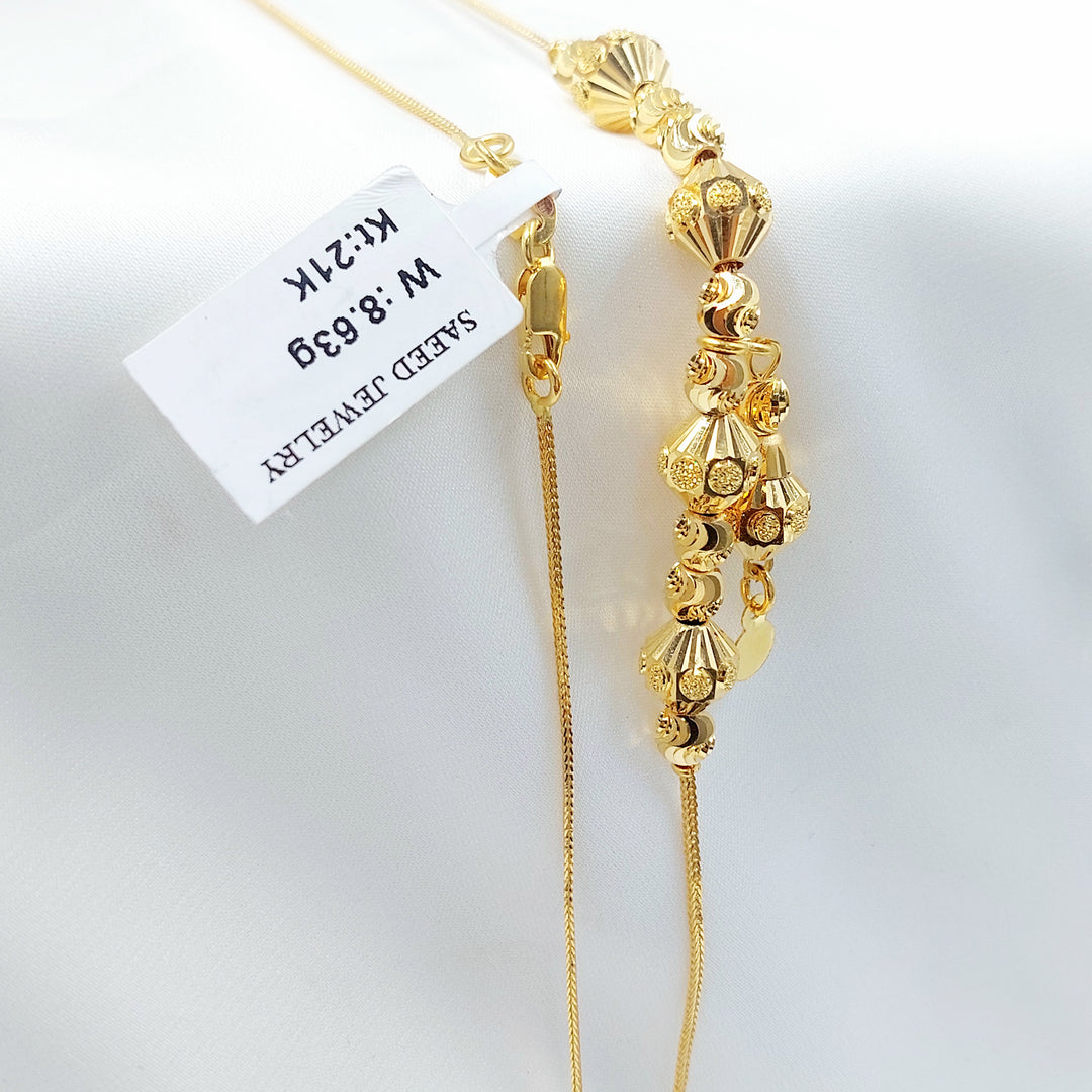 21K عقد مسبحة طابات-مجوهرات الشيخ سعيد-Saeed Jewelry 