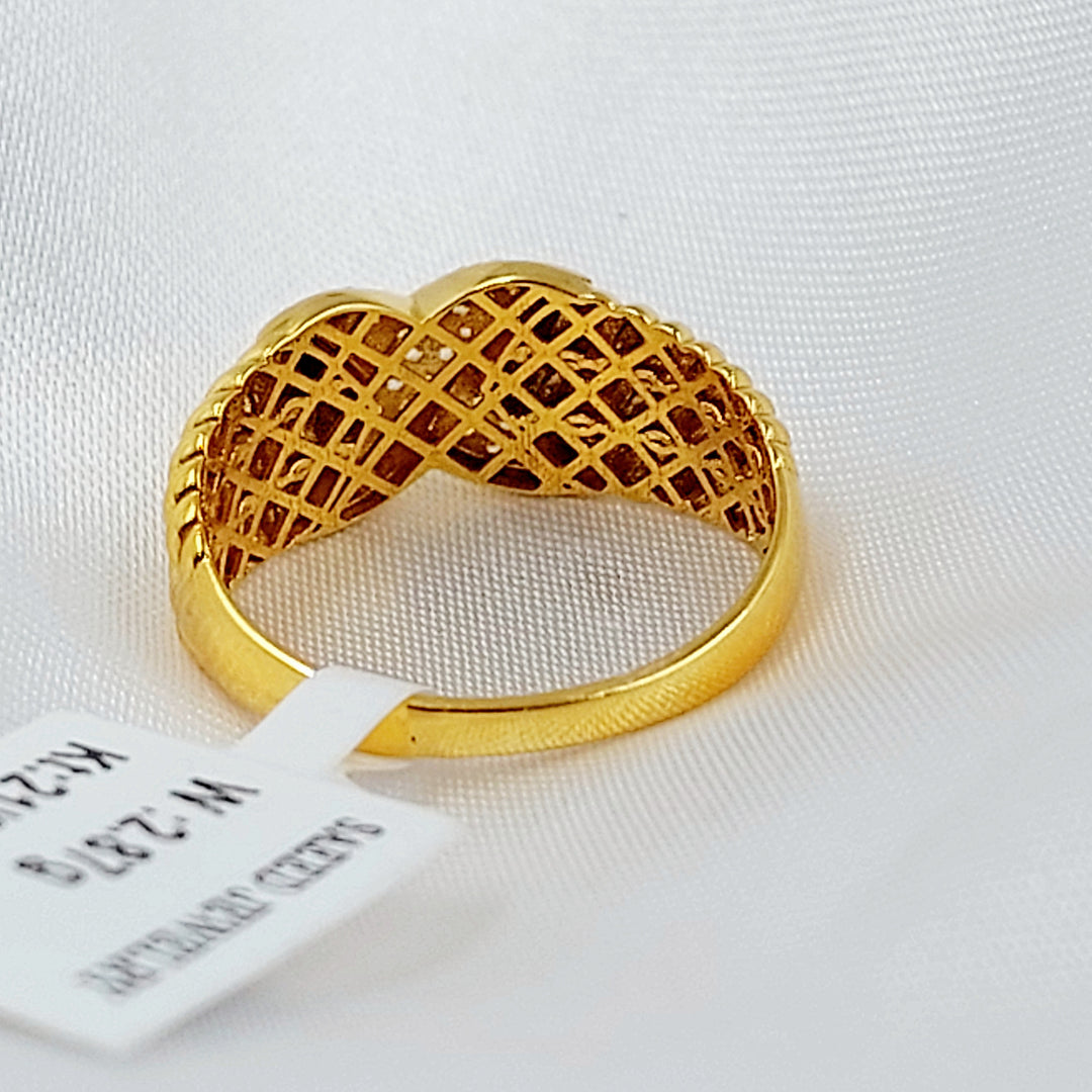 21K خاتم اكسترا مرصع-مجوهرات الشيخ سعيد-Saeed Jewelry 