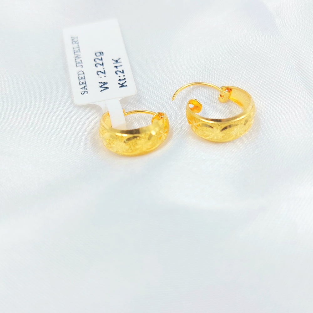 21K حلق ذبلة-مجوهرات الشيخ سعيد-Saeed Jewelry 