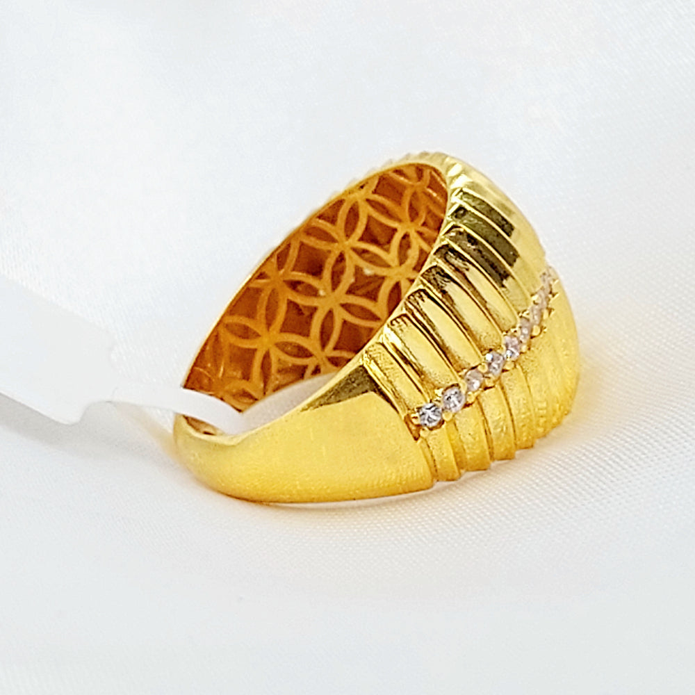 21K خاتم اكسترا مرصع-مجوهرات الشيخ سعيد-Saeed Jewelry 