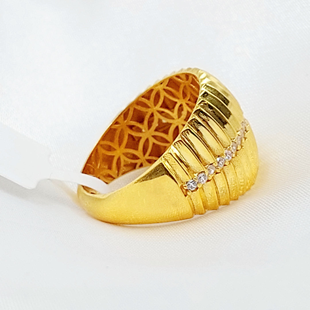 21K خاتم اكسترا مرصع-مجوهرات الشيخ سعيد-Saeed Jewelry 