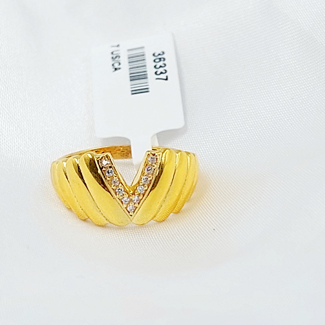 21K خاتم اكسترا مرصع-مجوهرات الشيخ سعيد-Saeed Jewelry 