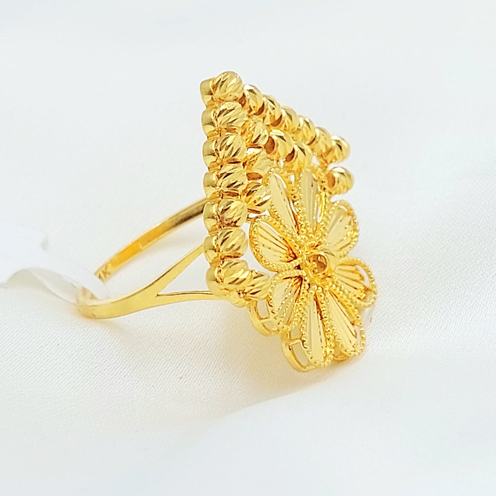 21K خاتم وردة اكسترا-مجوهرات الشيخ سعيد-Saeed Jewelry 