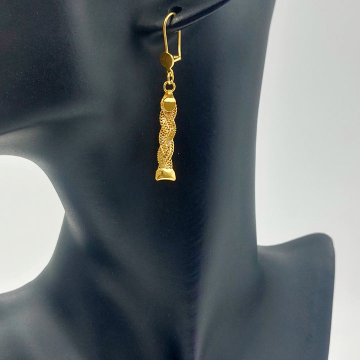 21K حلق فانسي اكسترا-مجوهرات الشيخ سعيد-Saeed Jewelry 