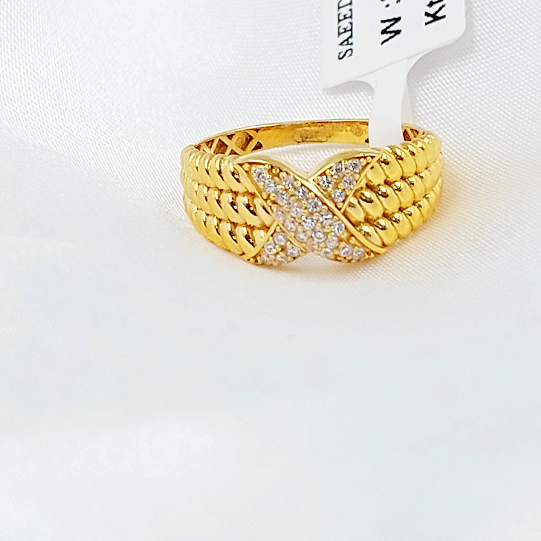 21K خاتم اكسترا مرصع-مجوهرات الشيخ سعيد-Saeed Jewelry 