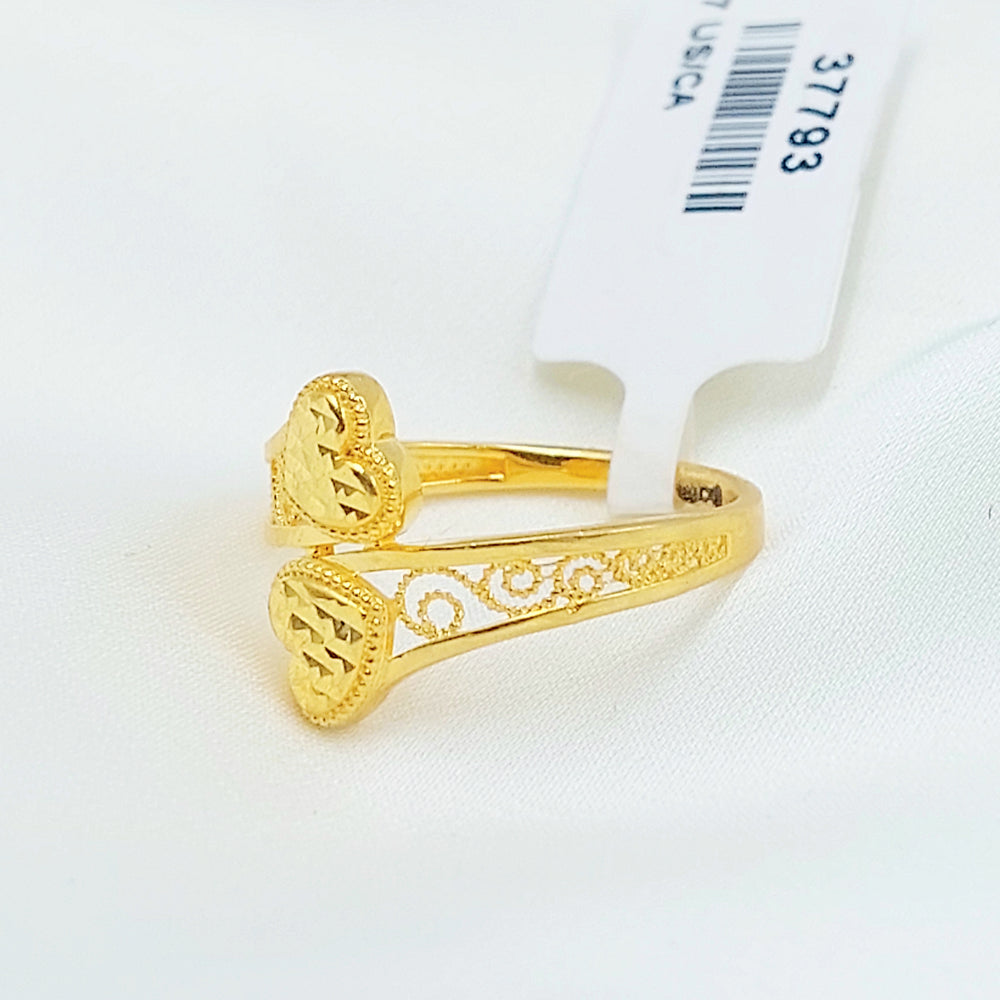 21K خاتم قلب اكسترا-مجوهرات الشيخ سعيد-Saeed Jewelry 
