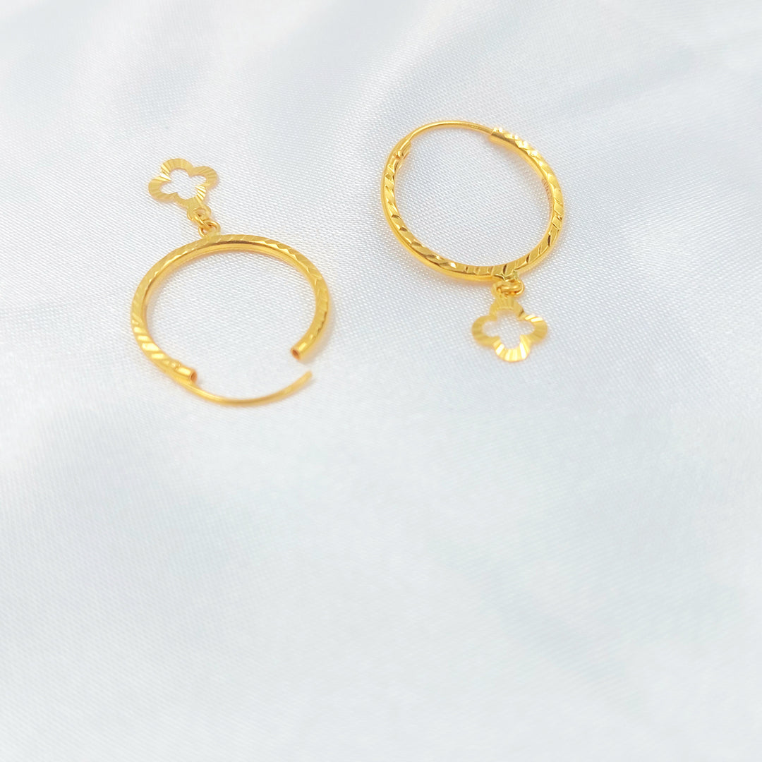 21K حلق ذبلة-مجوهرات الشيخ سعيد-Saeed Jewelry 