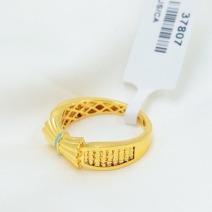 21K خاتم شكلة اكسترا-مجوهرات الشيخ سعيد-Saeed Jewelry 