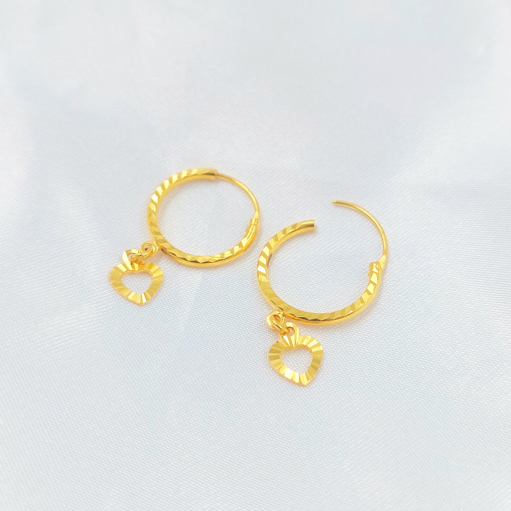 21K حلق ذبلة-مجوهرات الشيخ سعيد-Saeed Jewelry 