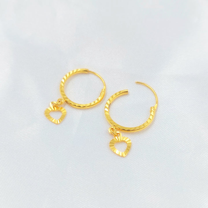 21K حلق ذبلة-مجوهرات الشيخ سعيد-Saeed Jewelry 