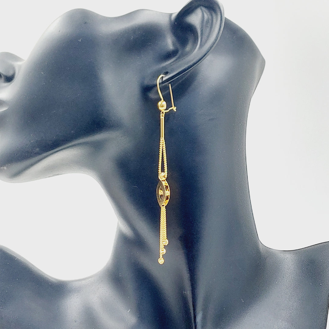 21K حلق فانسي اكسترا-مجوهرات الشيخ سعيد-Saeed Jewelry 