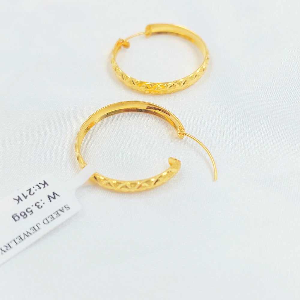 21K حلق ذبلة-مجوهرات الشيخ سعيد-Saeed Jewelry 