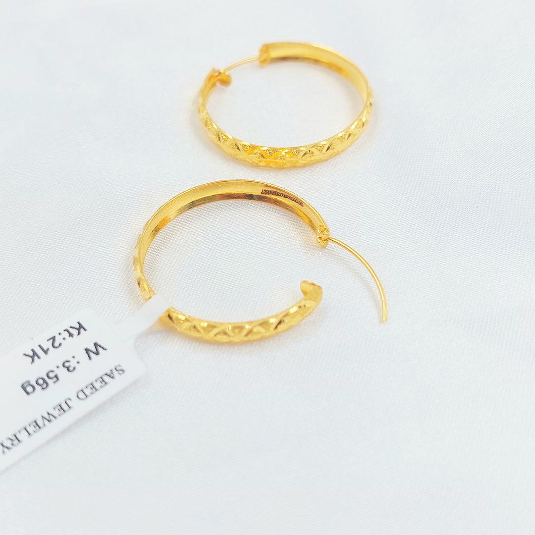 21K حلق ذبلة-مجوهرات الشيخ سعيد-Saeed Jewelry 