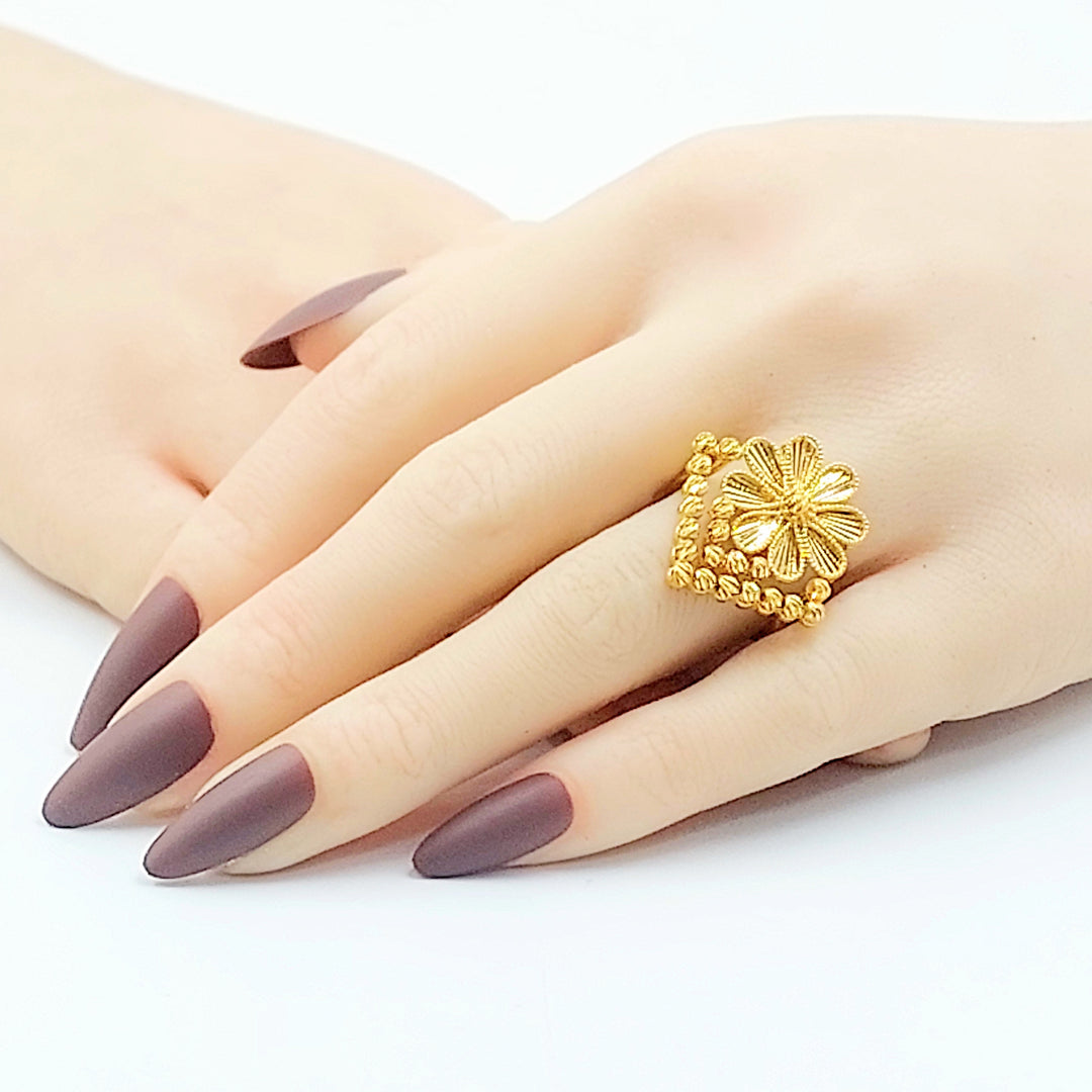 21K خاتم وردة اكسترا-مجوهرات الشيخ سعيد-Saeed Jewelry 