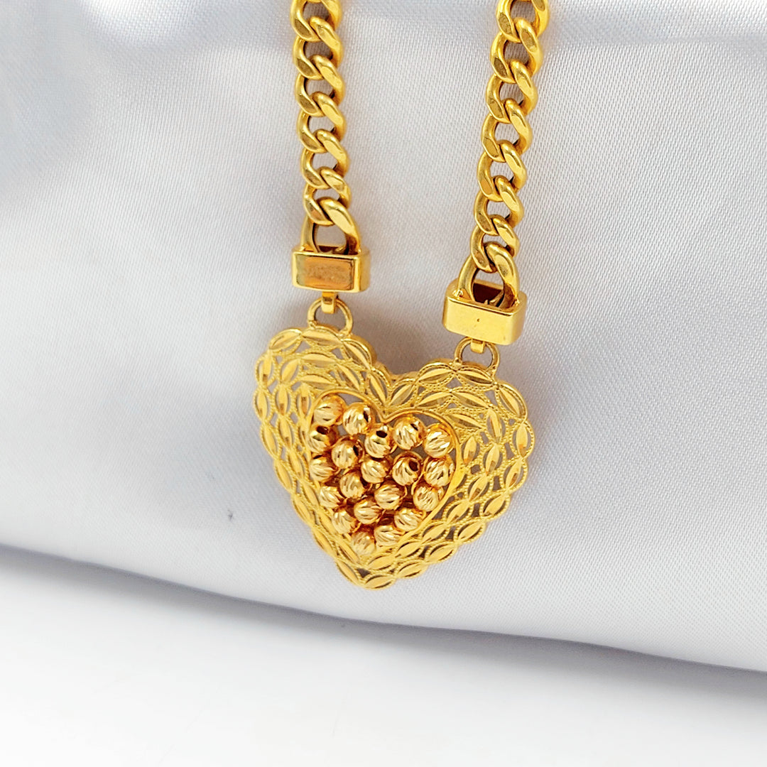 21K عقد قلب اكسترا-مجوهرات الشيخ سعيد-Saeed Jewelry 