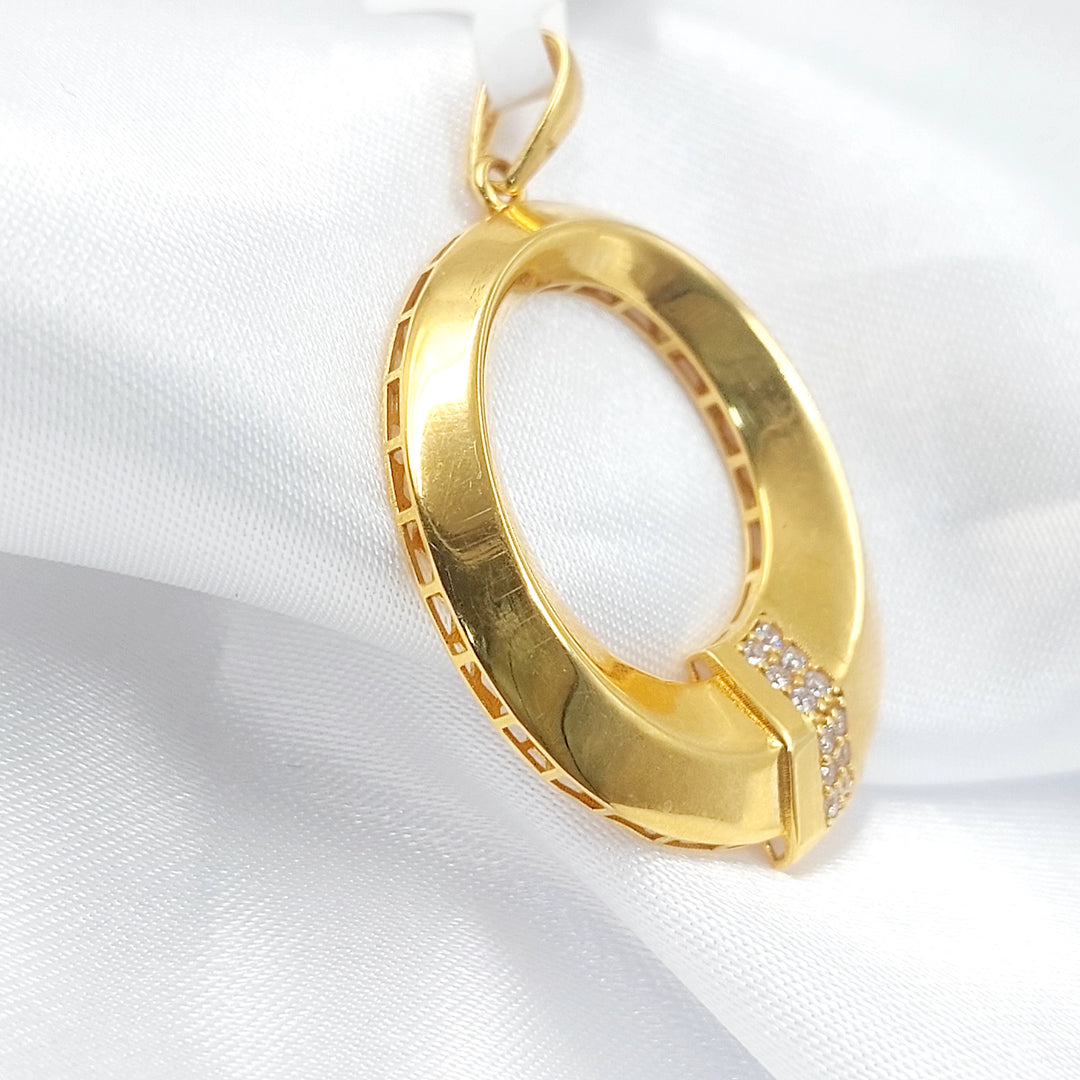 21K تعليقة دائري مرصع-مجوهرات الشيخ سعيد-Saeed Jewelry 
