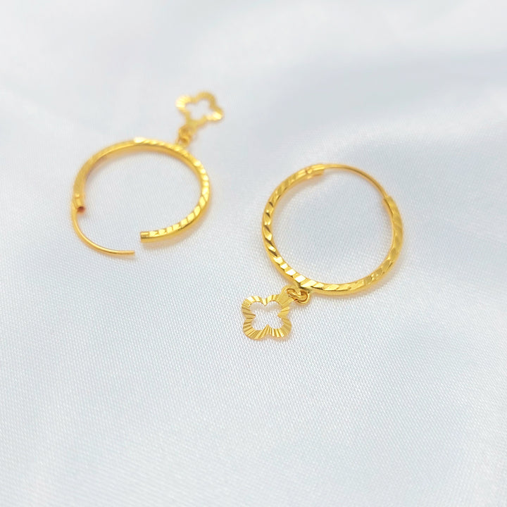 21K حلق ذبلة-مجوهرات الشيخ سعيد-Saeed Jewelry 