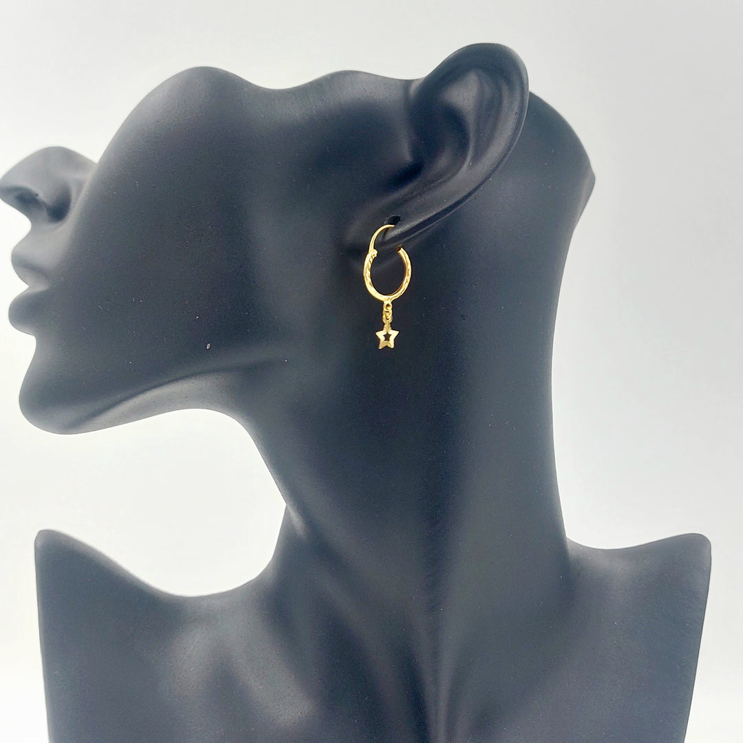 21K حلق ذبلة-مجوهرات الشيخ سعيد-Saeed Jewelry 