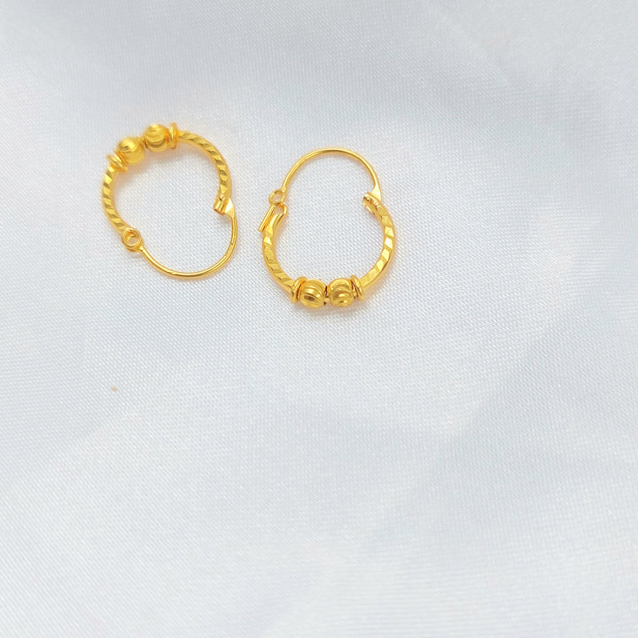 21K حلق ذبلة-مجوهرات الشيخ سعيد-Saeed Jewelry 