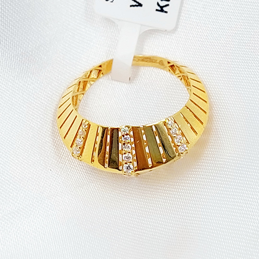 21K خاتم اكسترا مرصع-مجوهرات الشيخ سعيد-Saeed Jewelry 