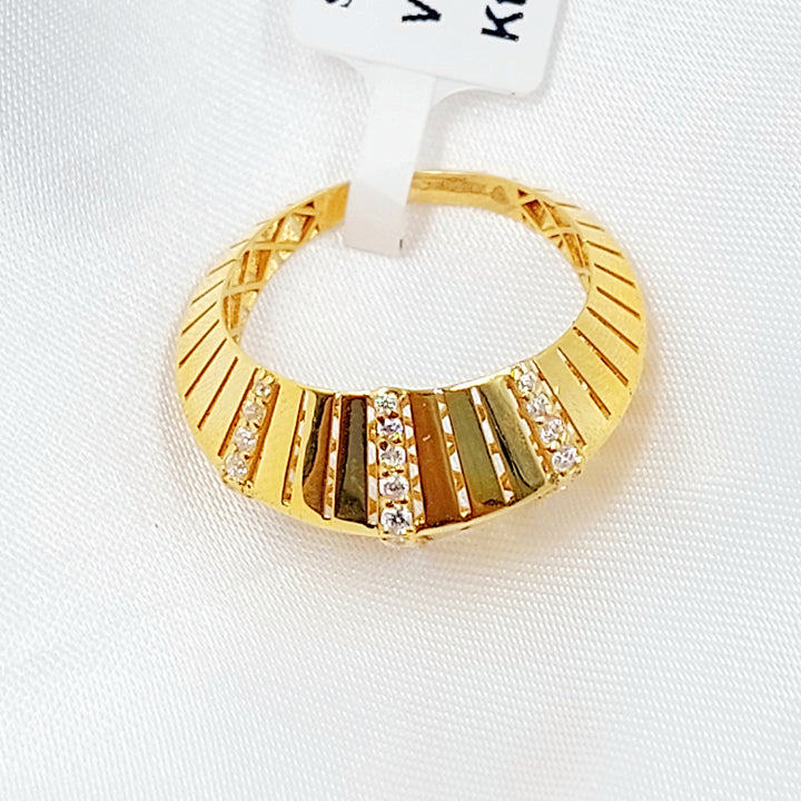 21K خاتم اكسترا مرصع-مجوهرات الشيخ سعيد-Saeed Jewelry 