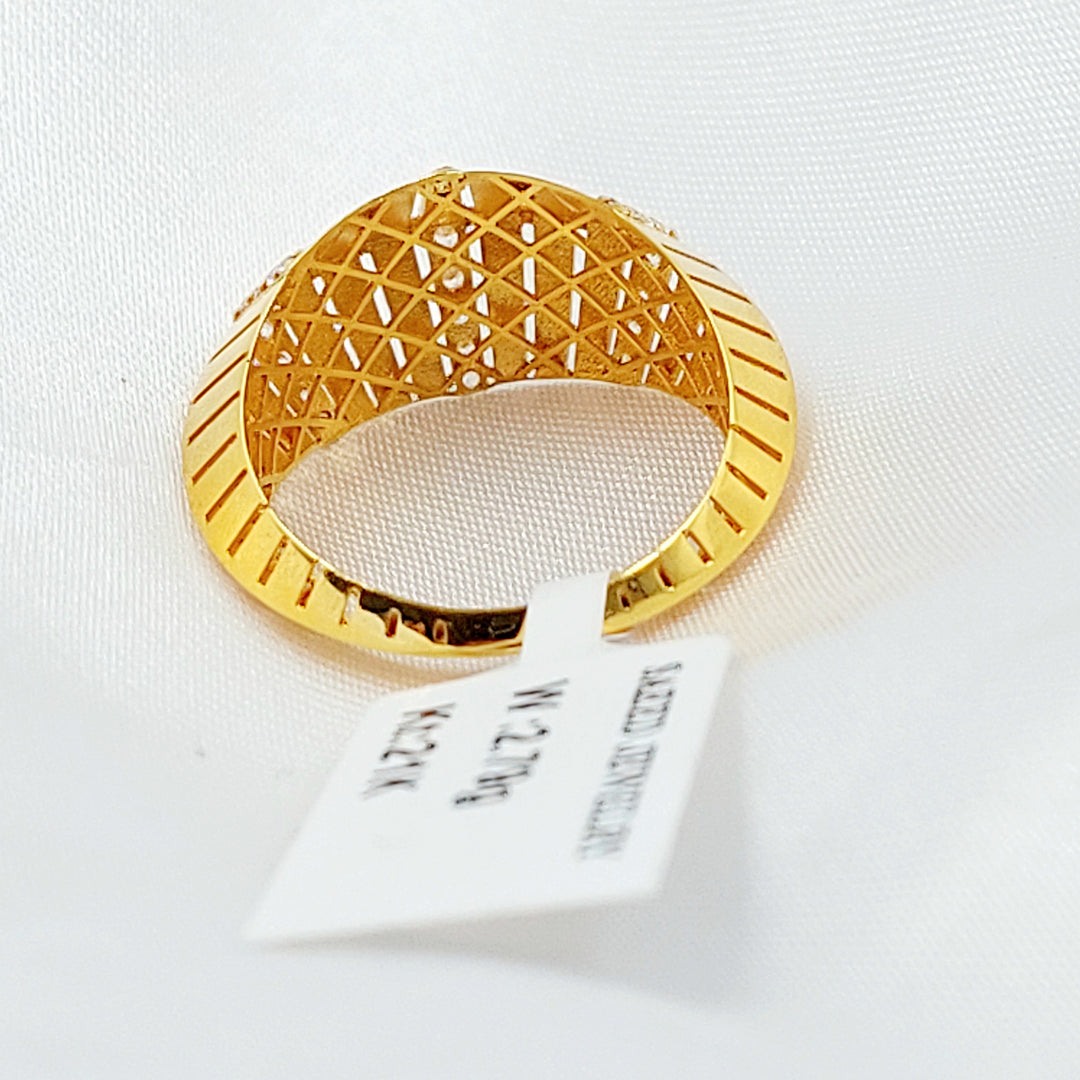 21K خاتم اكسترا مرصع-مجوهرات الشيخ سعيد-Saeed Jewelry 