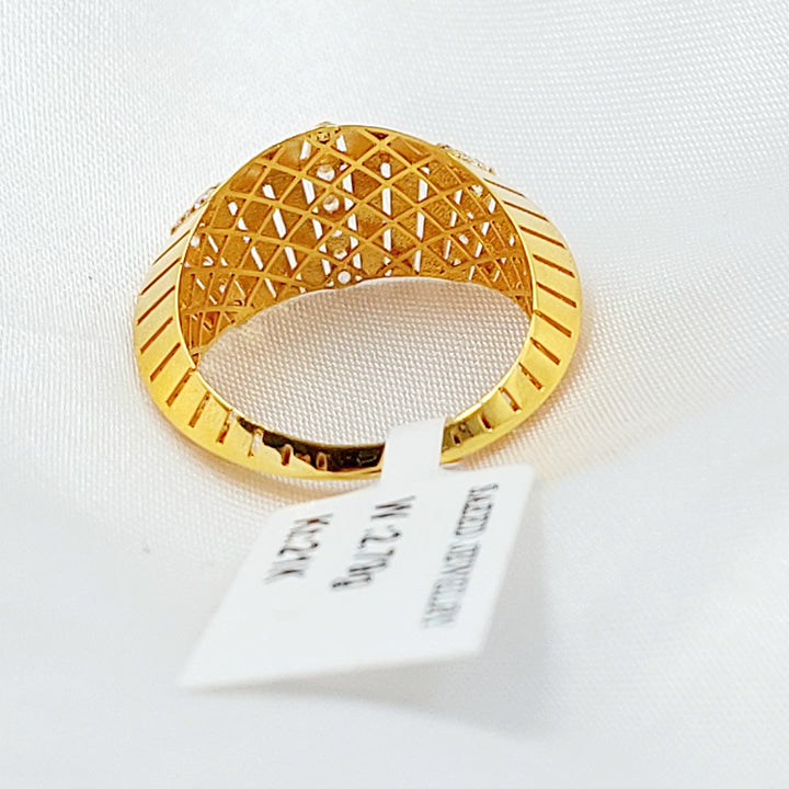 21K خاتم اكسترا مرصع-مجوهرات الشيخ سعيد-Saeed Jewelry 