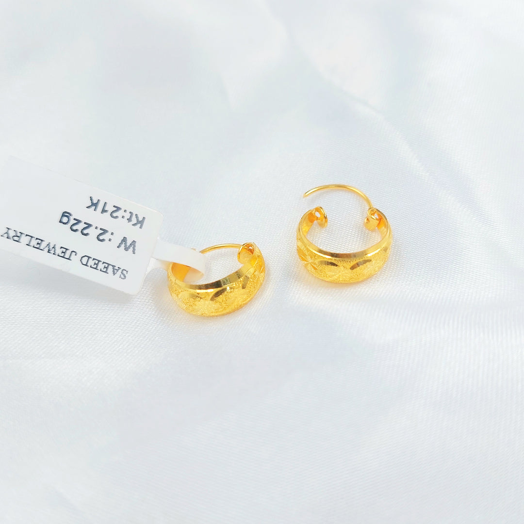 21K حلق ذبلة-مجوهرات الشيخ سعيد-Saeed Jewelry 